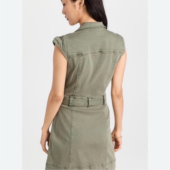 NEW PAIGE Jaxyn Olive Utility Dress with Tie Waist size 8 - Picture 5 of 10